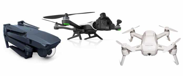 DJI Mavic, GoPro Karma and Yuneec Breeze selfie drones