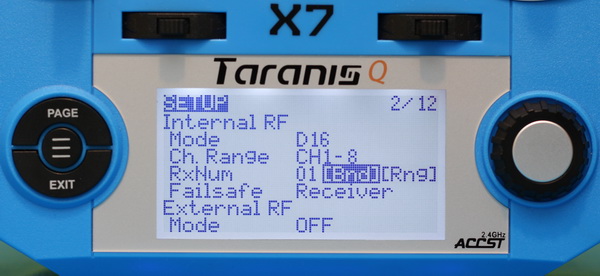 KingKong ET125 drone review: Taranis Q X7 settings