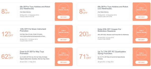 Drone Accessories Promo codes May 2018 Sales