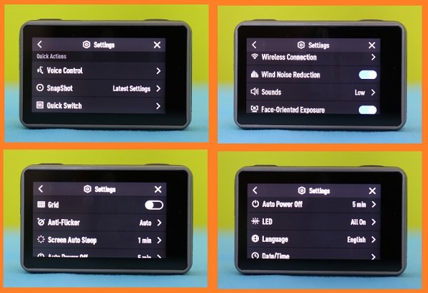 DJI Osmo Action Review: Camera settings