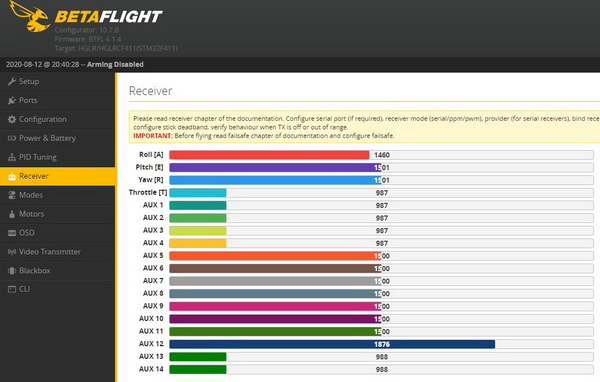 BetaFlight settings for Veyron 3