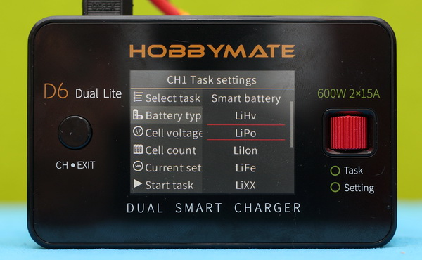 Battery types supported by D6 Dual Lite