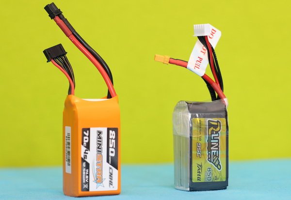 Tattu R-Line 4S 850mAh 95C VS CHNL MiniStar 4S 850mAh 70C