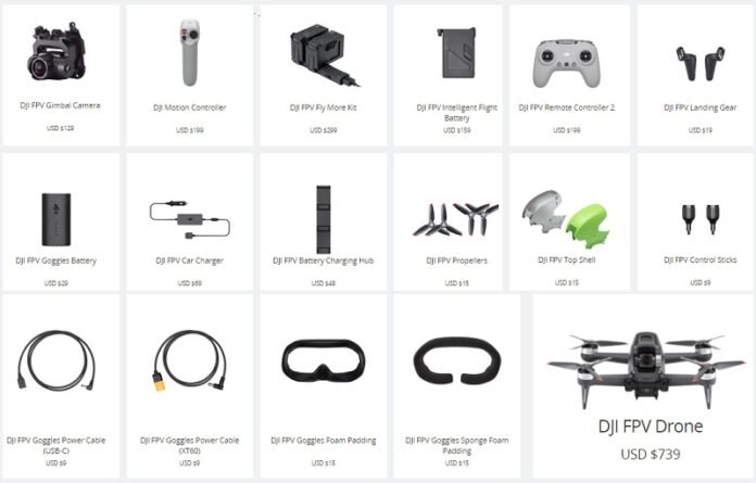 DJI FPV Drone Spare Parts and Accessories