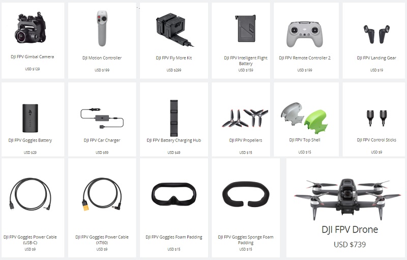 DJI FPV Drone Spare Parts and Accessories