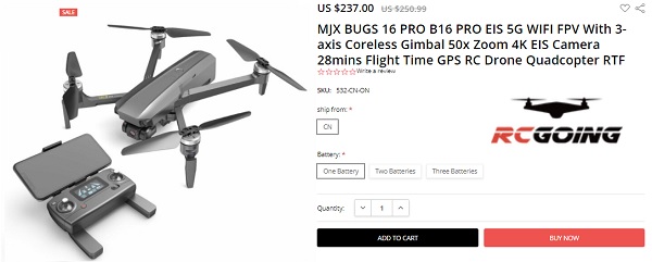 price of MJX B16 PRO drone