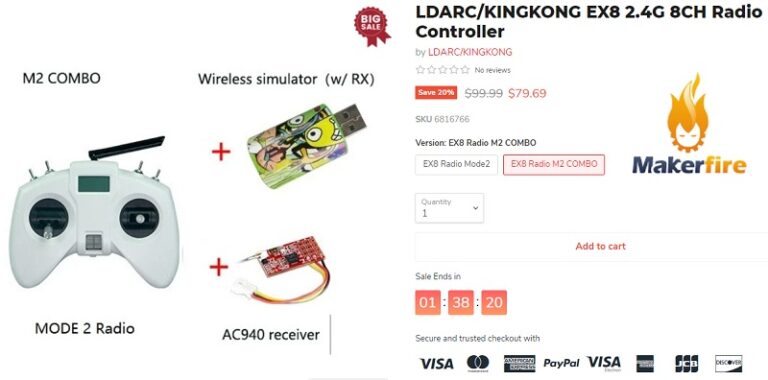 Ricevitore LDARC X-BOSS FM900 FASST 2.4GHz Con LNA E RSSI Per Droni