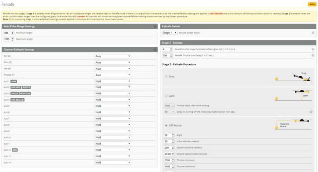 BetaFlight configurator FailSafe 