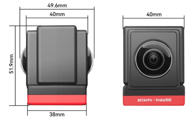 Dimensions of SMO 360 camera