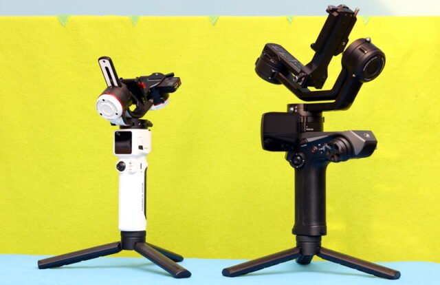 Size comparison between ZHIYUN CRANE M3 and Zhiyun Weebill 2