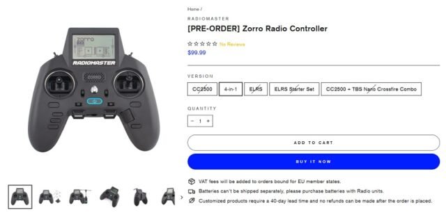 Price options at RadioMaster.com