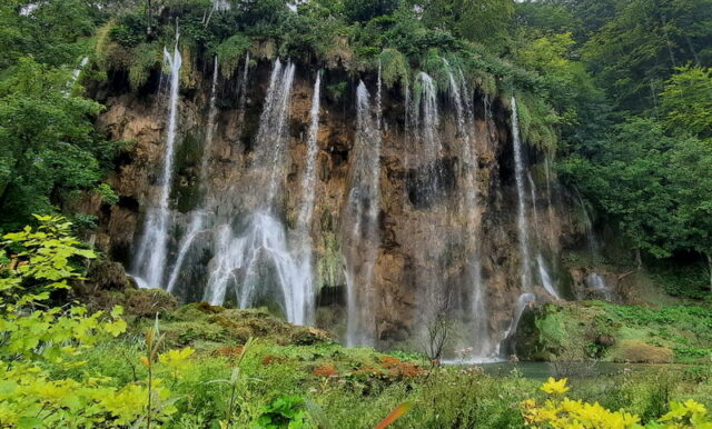 Photo de la cascade du parc national de Plitvice avec filtre ND