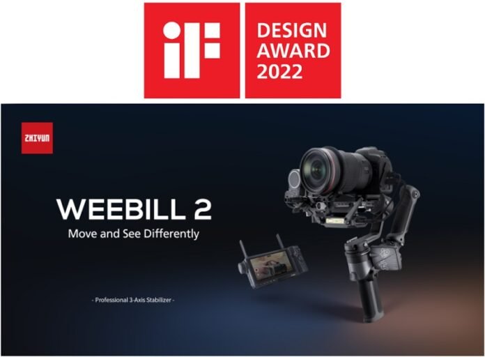 ZHIYUN WEEBILL 2 remporte le prix iF Design Award 2022 Le cardan WEEBILL 2 au iF Design Award 2022