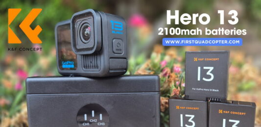 K&F Concept batteries for GoPro Hero 13 arranged for review presentation