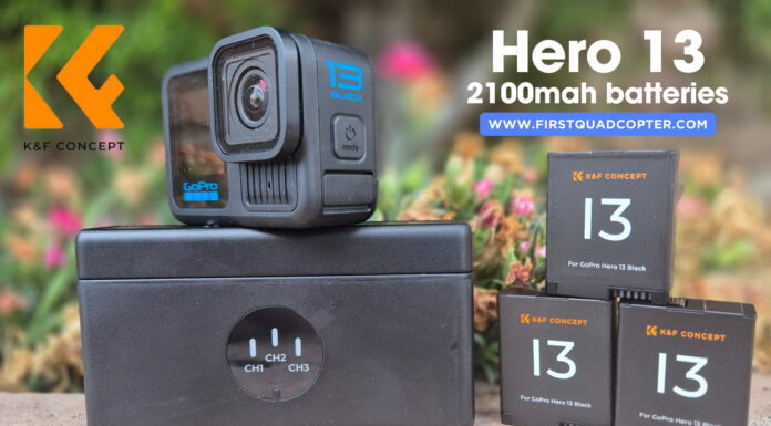 K&F Concept batteries for GoPro Hero 13 arranged for review presentation