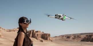 Antigravity A1 drone capturing a 360° panoramic view in stunning 8K resolution.