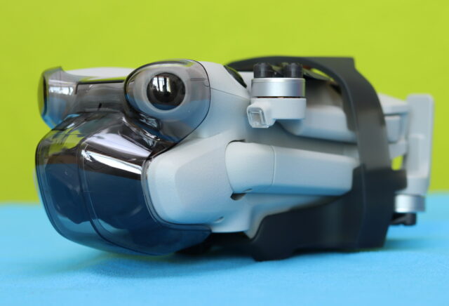 DJI Mini 4 Pro drone customized with a green frog-themed design on its body