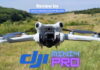DJI Mini 4 Pro drone with camera in flight during review
