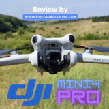 DJI Mini 4 Pro drone with camera in flight during review