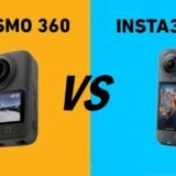DJI Osmo 360 vs Insta360 X5: Two Powerful 360 Cameras Head to Head Side-by-side view of the DJI Osmo 360 and Insta360 X5 360-degree cameras showing their different designs, sizes, and lens placements.