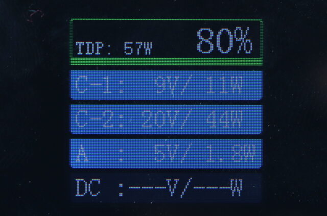 K&F Concept V-Mount battery with OLED screen displaying real-time power status
