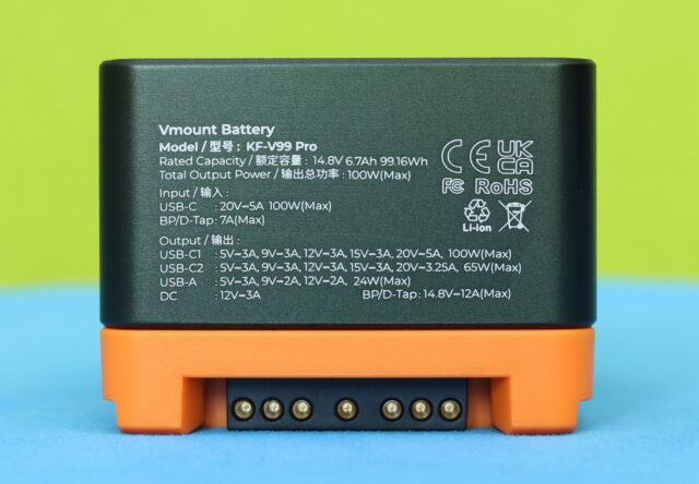 K&F Concept V-Mount battery with BP port for powering compatible cameras and devices