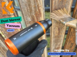 K&F CONCEPT High-Speed Turbo Fan Duster – Blower & Vacuum K&F Concept TurboJet Fan blowing away dust from a wood fence before painting