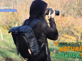 K&F Concept Nature Wander 20L Backpack: Fashion Meets Function! K&F Concept Nature Wander 11 camera backpack placed on a forest trail during a nature photography hike