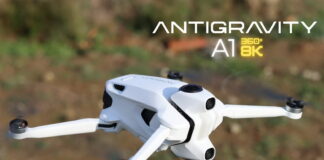 Antigravity A1 drone shown during a hands-on review, highlighting its design and flight features