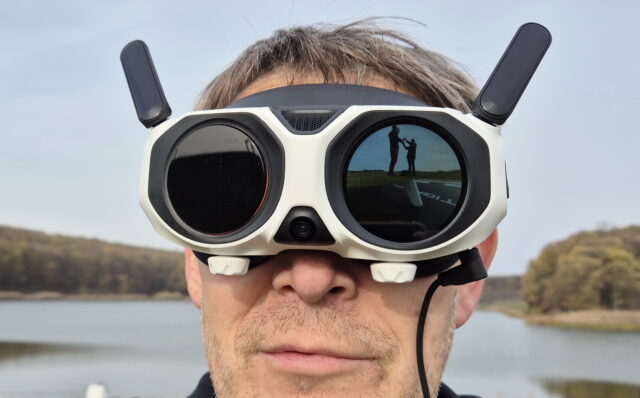 Antigravity Vision Goggles showing the outer display used to share flights with friends.