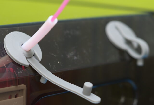 Chitu FilaPartner E1 filament output featuring protective rubber cap and PTC tube for smooth filament feeding