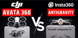 Antigravity A1 vs DJI Avata 360 comparison showing two 360-degree FPV drones side by side
