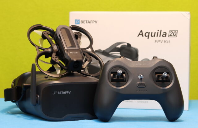 BetaFPV Aquila20 HD FPV kit including the Aquila20 drone, goggles, radio controller and accessories