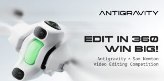 Banner showing the Antigravity A1 360 Drone flying mid-air with a “Second Chance to Win for Free” message.