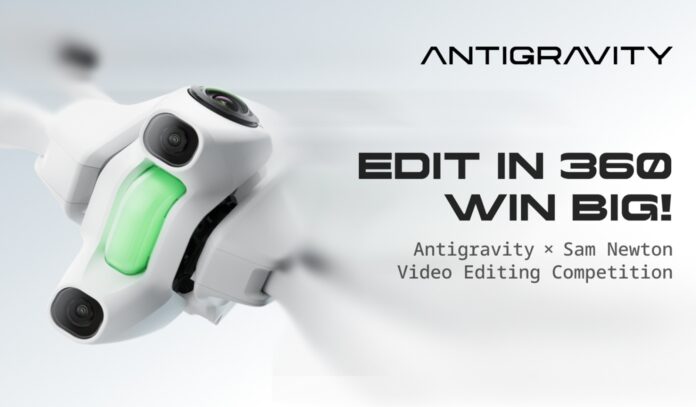 Banner showing the Antigravity A1 360 Drone flying mid-air with a “Second Chance to Win for Free” message.