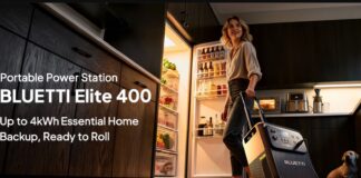 Bluetti Elite 400 portable power station with 3840Wh capacity and 2600W output in suitcase-style design