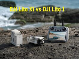 DJI Lito X1 vs DJI Lito 1 side by side comparison showing design and feature differences