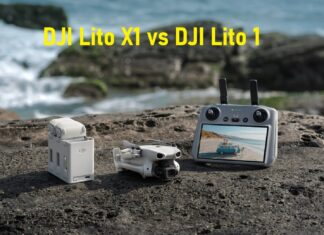 DJI Lito X1 vs DJI Lito 1 side by side comparison showing design and feature differences