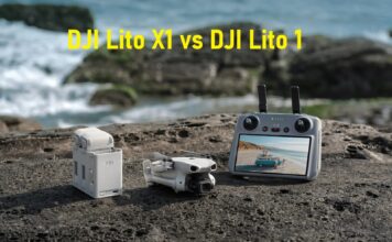 DJI Lito X1 vs DJI Lito 1 side by side comparison showing design and feature differences