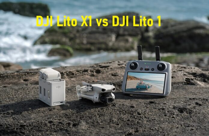 DJI Lito X1 vs DJI Lito 1 side by side comparison showing design and feature differences