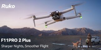 Ruko F11PRO 2 Plus drone teaser showing design and camera setup