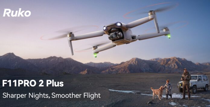 Ruko F11PRO 2 Plus drone teaser showing design and camera setup