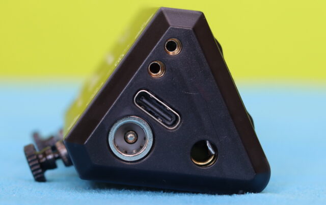 Miniware TS1M soldering iron connectors showing USB-C power input and tip interface detail