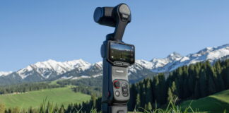 Insta360 Luna Ultra dual-lens gimbal camera featuring a modular design with a detachable lens unit and compact handheld body.