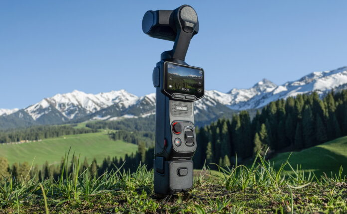 Insta360 Luna Ultra: A Dual-Lens Gimbal One Step Ahead of DJI? Insta360 Luna Ultra dual-lens gimbal camera featuring a modular design with a detachable lens unit and compact handheld body.