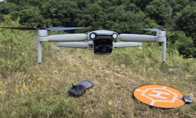 Ruko F11PRO 2 Plus drone in flight during an outdoor test, demonstrating stable GPS hovering and smooth movement in real-world conditions.