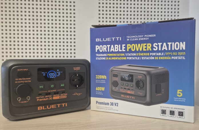 Bluetti Premium 30 V2 vs Elite 30 V2: What’s Actually Different? Bluetti Premium 30 V2 portable power station with multiple AC outlets, USB ports, and an integrated display.