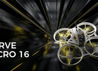 CaddxFPV Curve Micro 16 HD FPV camera mounted on a micro drone frame