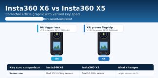 Insta360 X6 vs Insta360 X5 360 cameras comparison